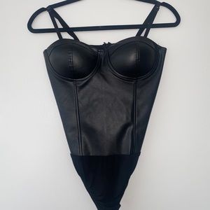 Vegan Leather Black Bodysuit. Very comfortable.